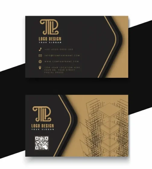 architect business card design templates dark design building sketch