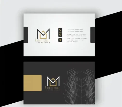 architect business card design templates elegant contrast bright dark