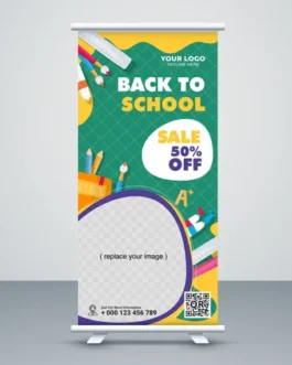 back to school banner template design education tools