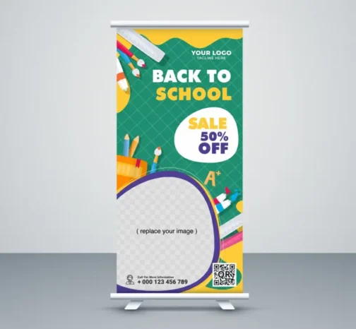 back to school banner template design education tools