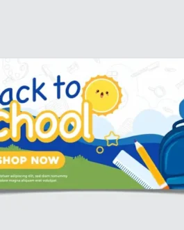 back to school banner template horizontal school elements