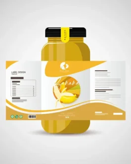 bottle label package template banana sketch modern elegant design