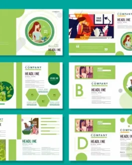 brochure templates healthy life theme bright green white