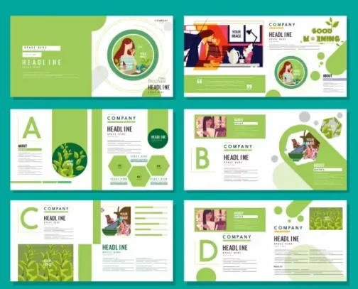 brochure templates healthy life theme bright green white