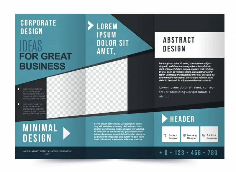 business brochure template modern checkered geometry dark design