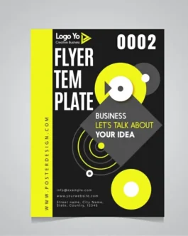 business flyer template flat contrast geometry