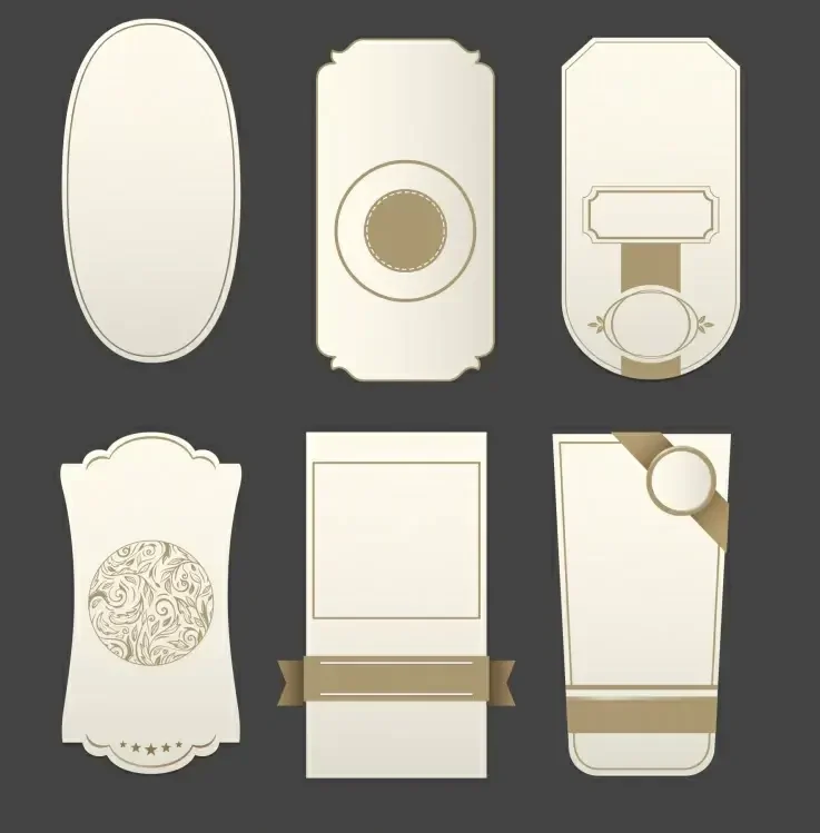 card labels templates elegant luxury symmetric shapes outline