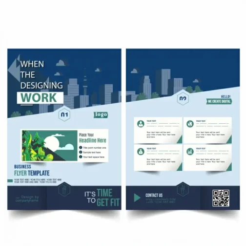 company flyer template modern contrast layout