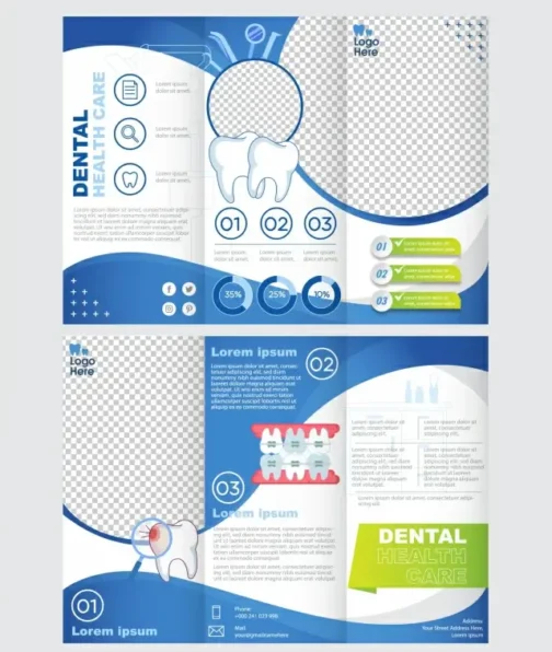 dental clinic brochure template elegant checkered clinic elements