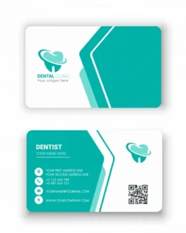 dental clinic business card template flat elegant geometry