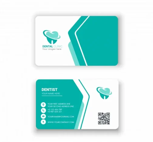 dental clinic business card template flat elegant geometry