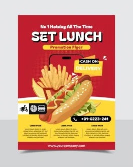 fast food flyer template delicious hotdog chips