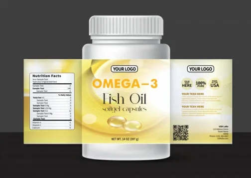 fish oil soft gel capsules label template elegant modern