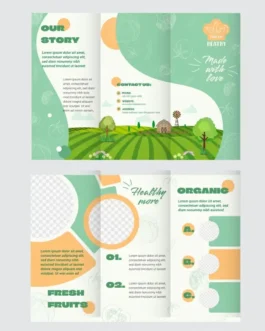 healthy life tri fold brochure template elegant rural scene