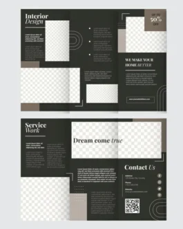 interior brochure template elegant contrast checkered