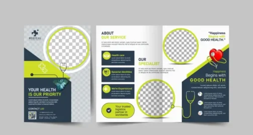 medical brochure template elegant checkered circles medical elements