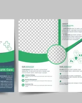 medical brochure template elegant modern checkered geometry