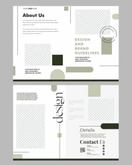 minimal brochure template elegant flat geometric checkered