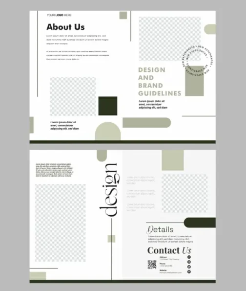 minimal brochure template elegant flat geometric checkered