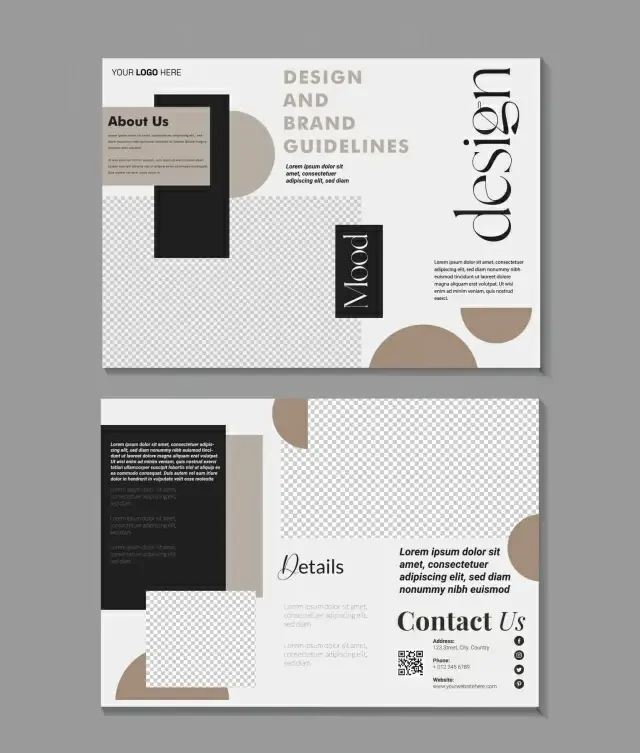 minimal brochure template elegant flat geometry checkered