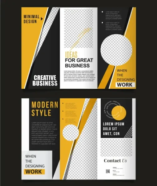 modern_business_brochure_templates_contrast_geometric_checkered_trifold