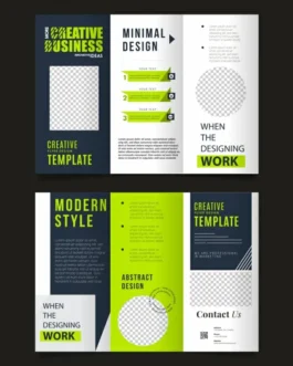 modern business brochure templates elegant contrast checkered geometry