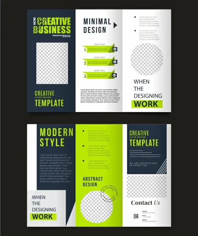 modern business brochure templates elegant contrast checkered geometry