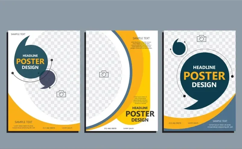 modern business flyer templates checkered rounded curves shape