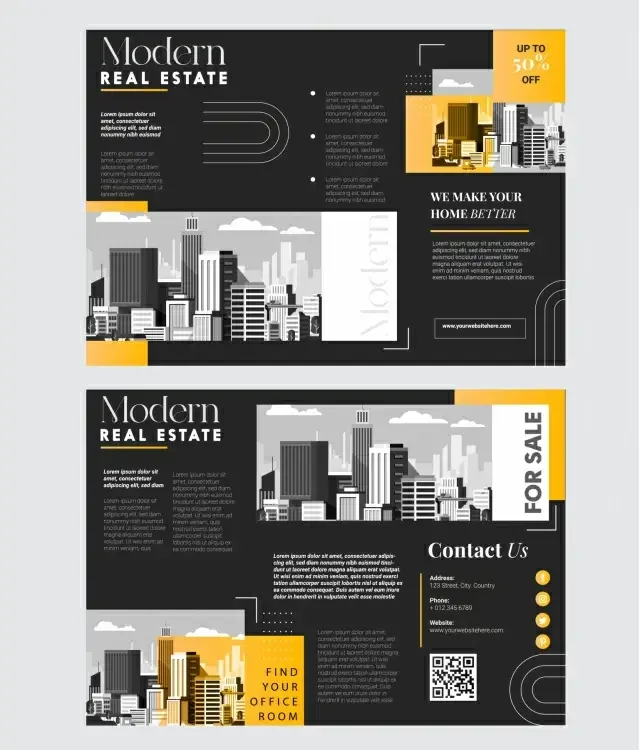 modern real estate brochure template dark design