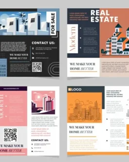 modern real estate brochure templates elegant flat design