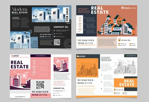 modern real estate brochure templates elegant flat design