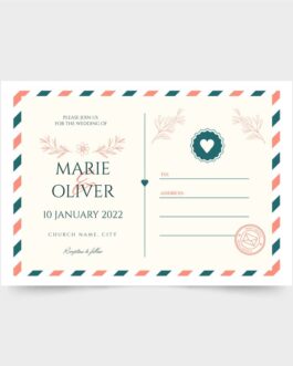 postcard wedding invitation